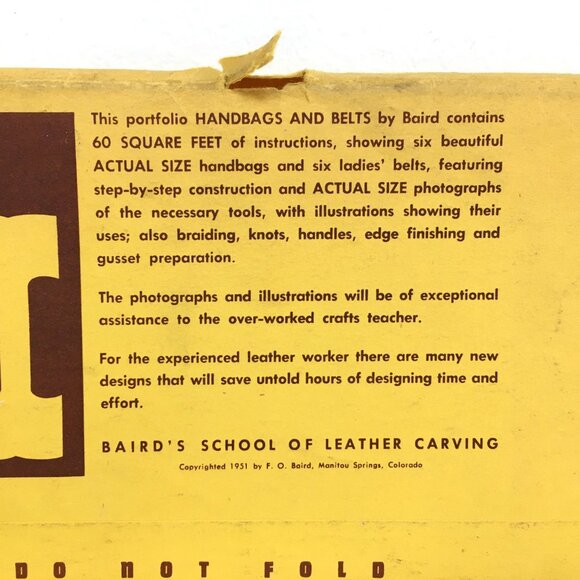 Vintage 1951 F. O. Baird Purse Pattern Set - 12 Purses + Belts - Picture 6 of 9